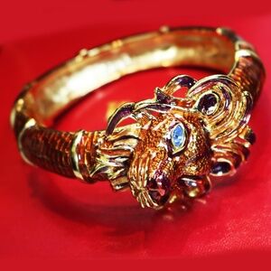 🏆 Rare! Vintage Kenneth Lane Lion's Head Bracelet